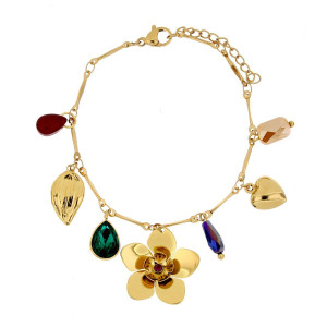 BRACCIALE NYSSA CM 16+3 IN ACCIAIO FIORE MM 20