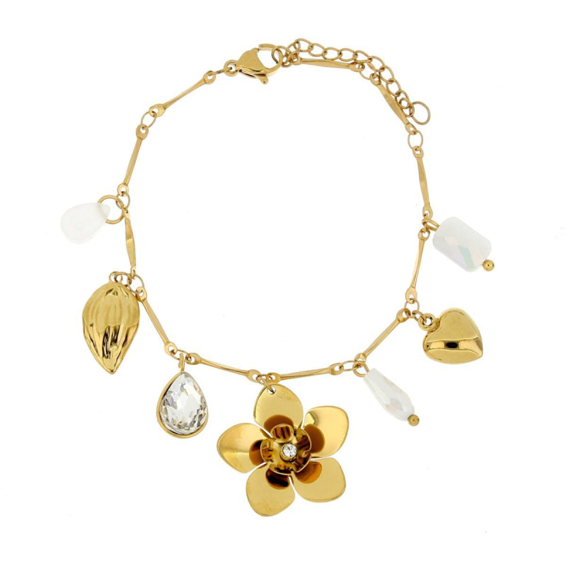 BRACCIALE NYSSA CM 16+3 IN ACCIAIO FIORE MM 20