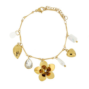 BRACCIALE NYSSA CM 16+3 IN ACCIAIO FIORE MM 20
