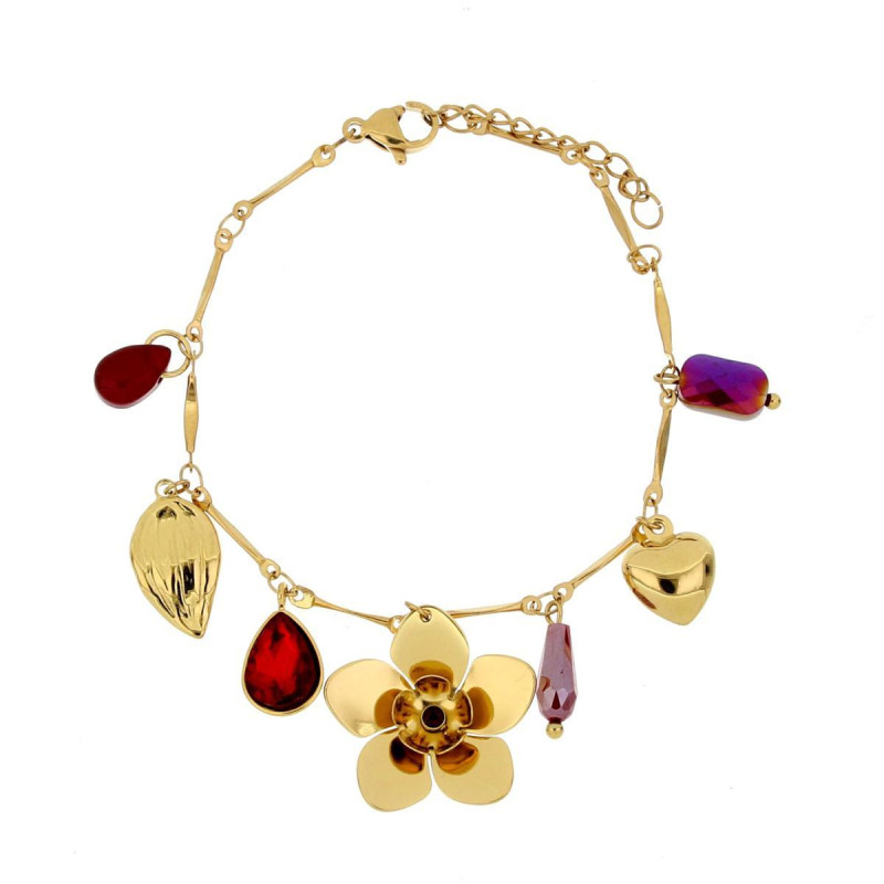 BRACCIALE NYSSA CM 16+3 IN ACCIAIO FIORE MM 20