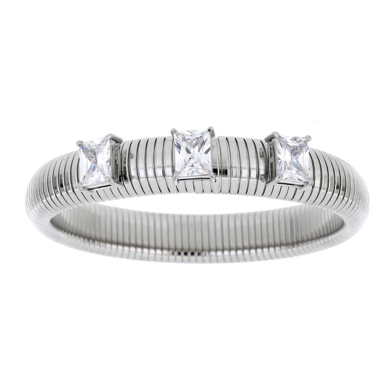 BRACCIALE KAYRO IN ACCIAIO ZIRCONE MM 11X8