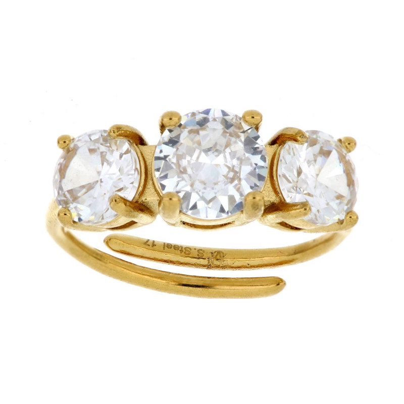 ANELLO KAYRO IN ACCIAIO ZIRCONE MM 6 MM 7