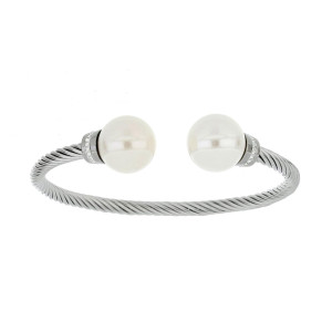 BRACCIALE KAYRO IN ACCIAIO PERLA MM 14