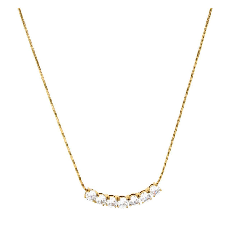 COLLANA KAYRO CM 43+6 IN ACCIAIO ZIRCONE MM 6