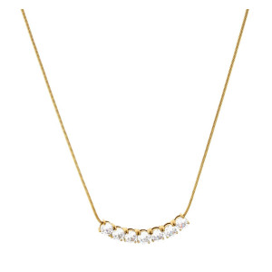 COLLANA KAYRO CM 43+6 IN ACCIAIO ZIRCONE MM 6