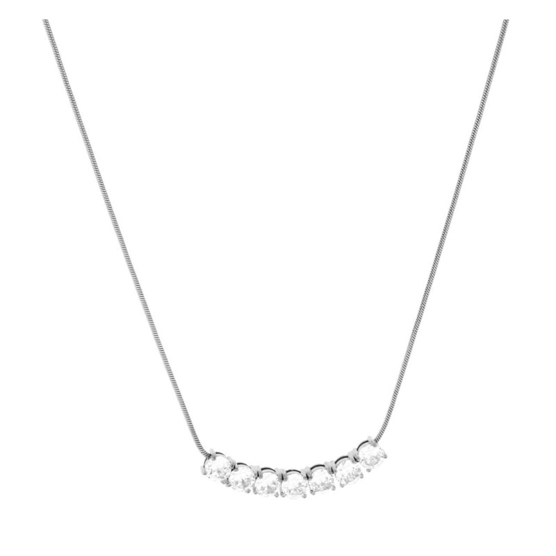 COLLANA KAYRO CM 43+6 IN ACCIAIO ZIRCONE MM 6