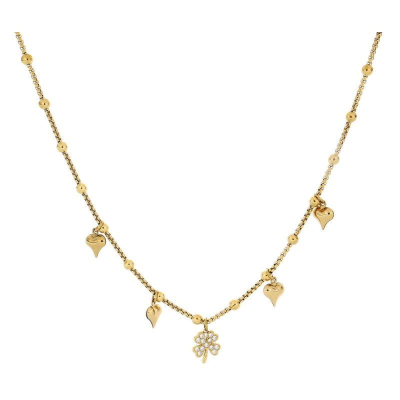 COLLANA ZAHIRA IN ACCIAIO CM 38+5