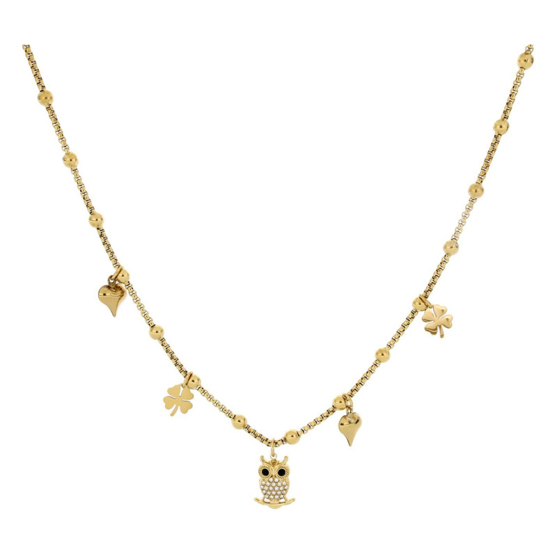COLLANA ZAHIRA IN ACCIAIO CM 38+5