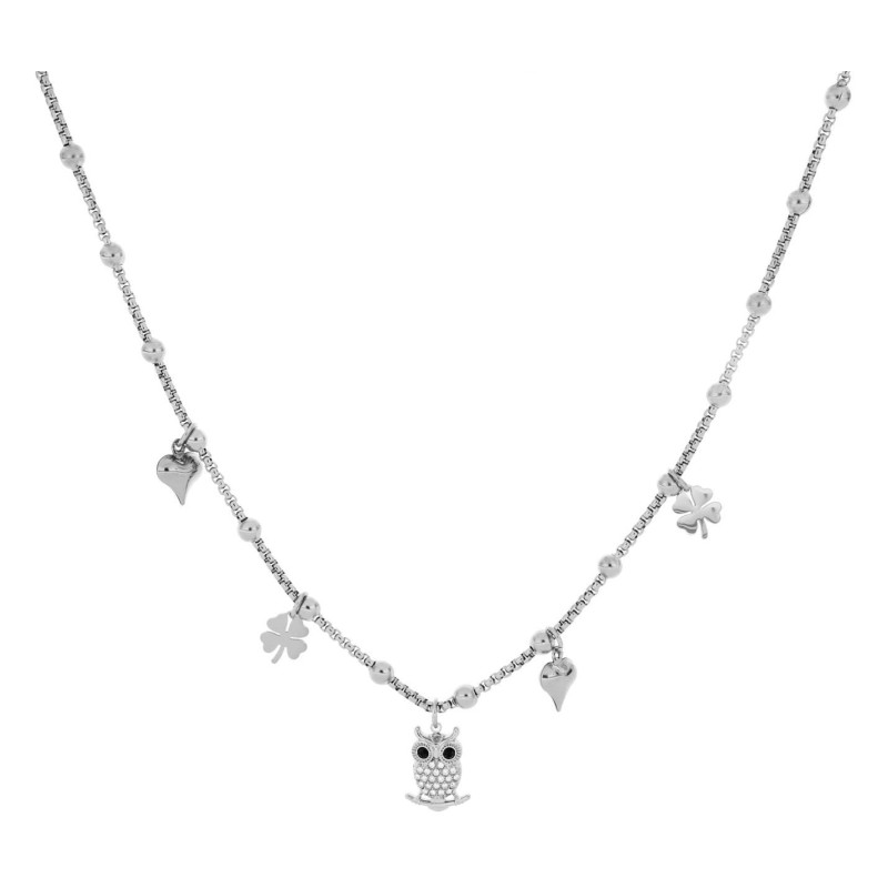 COLLANA ZAHIRA IN ACCIAIO CM 38+5