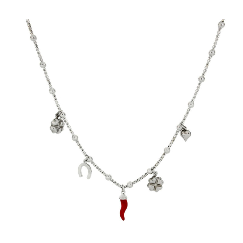 COLLANA ZAHIRA IN ACCIAIO CM 38+5