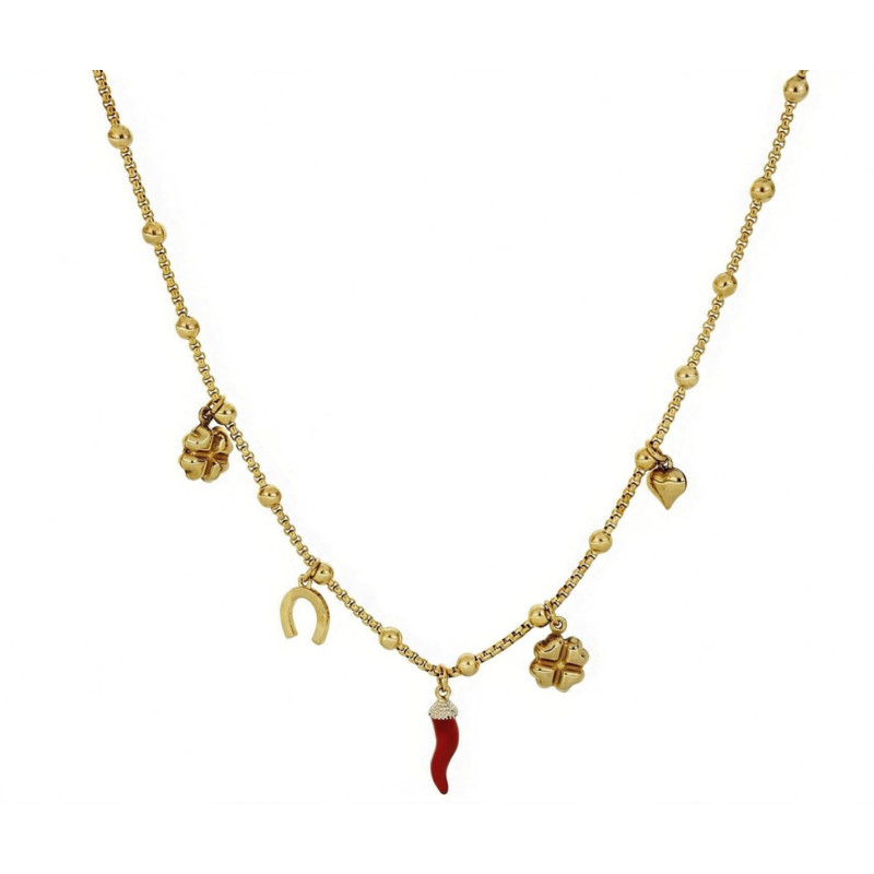 COLLANA ZAHIRA IN ACCIAIO CM 38+5