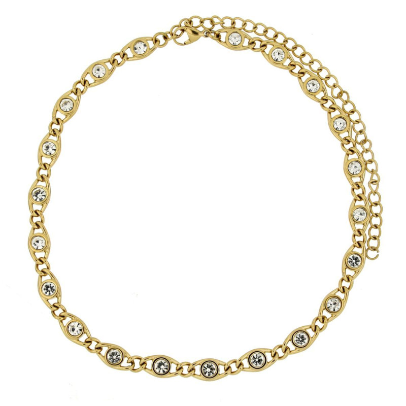 COLLANA SELYNA IN ACCIAIO CM 30+12