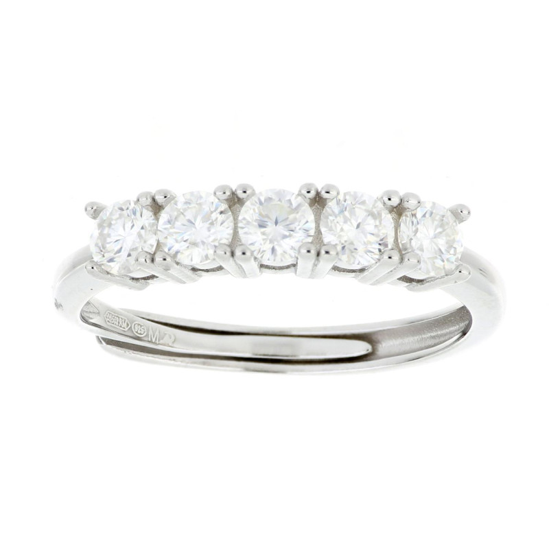 ANELLO MOISSANITE D COLOR,TRIPLA EXC,FLU NONE,1.00 CT 3,5MM