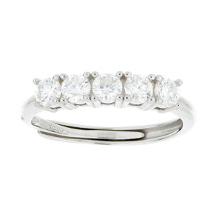ANELLO MOISSANITE D COLOR,TRIPLA EXC,FLU NONE,1.00 CT 3,5MM