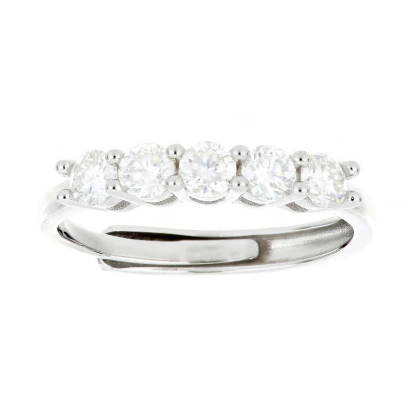 ANELLO MOISSANITE D COLOR,TRIPLA EXC,FLU NONE,1.00 CT 3,5MM