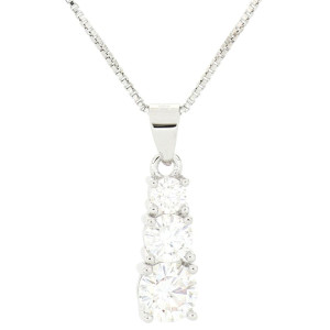 PENDENTE MOISSANITE D COLOR,TRIPLA EXC,FLU NONE, 0,90 CT, 5 MM