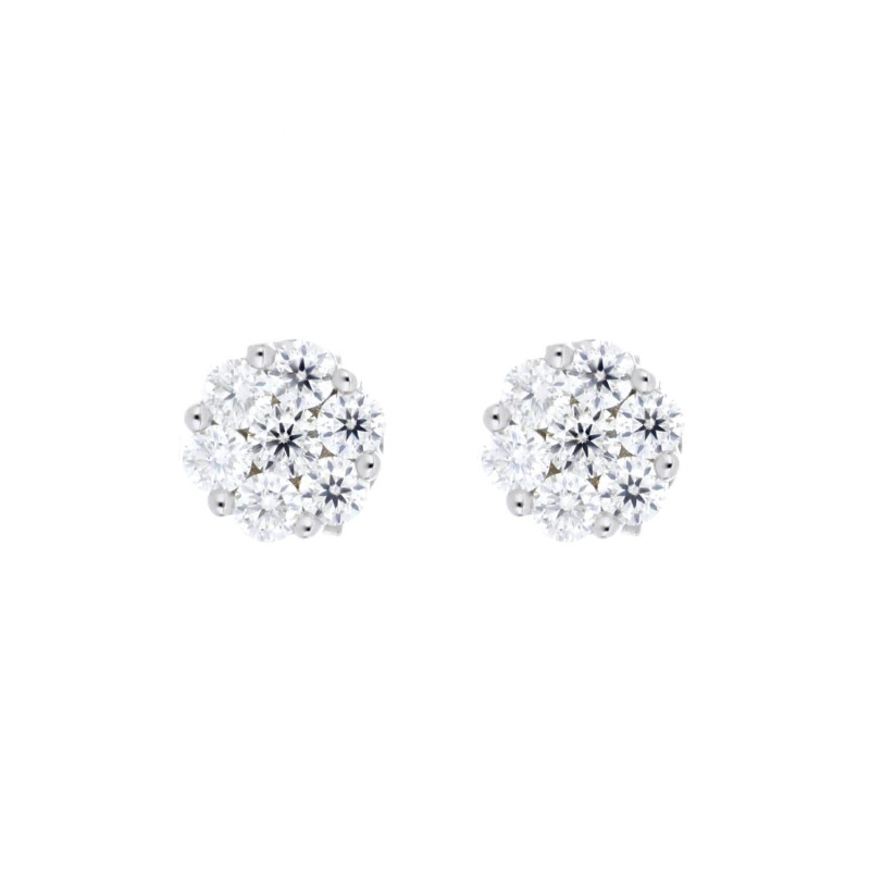 ORECCHINI MOISSANITE D COLOR,TRIPLA EXC,FLU NONE,0.51 CT, 2.2 MM