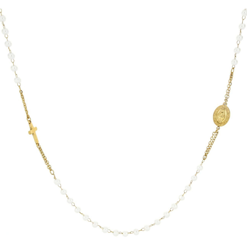 COLLANA ROSARIO 48+5cm IN ACCIAIO