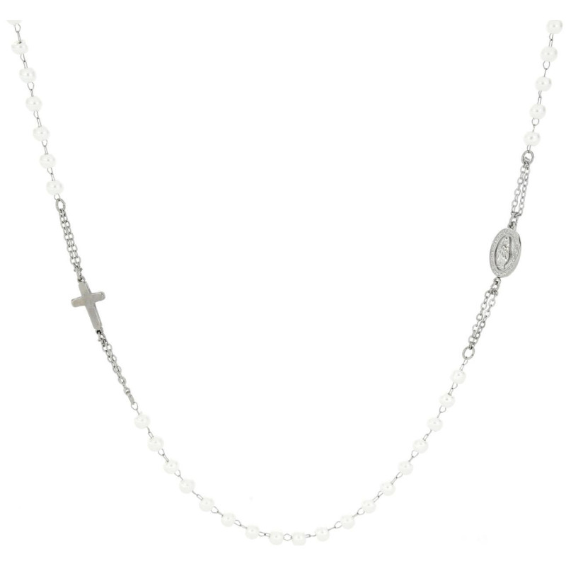 COLLANA ROSARIO 48+5cm IN ACCIAIO