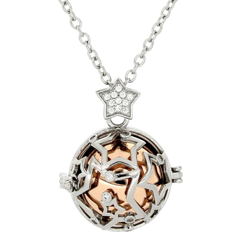 CHIAMANGELI CON STELLE ZIRCONATE IN OTTONE