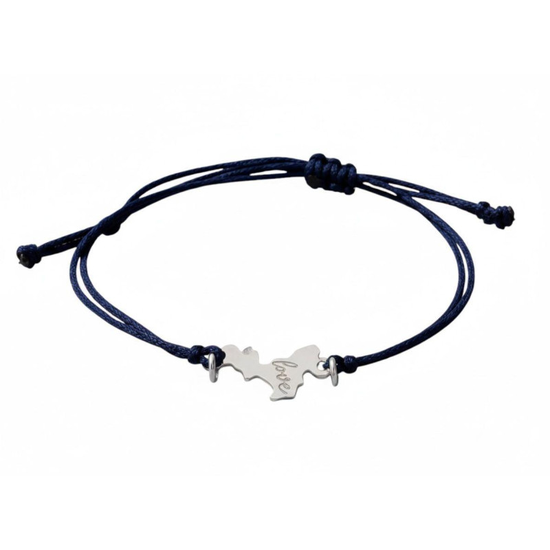 BRACCIALE "CALABRIA" CON FRASE LOVE IN ARGENTO 925