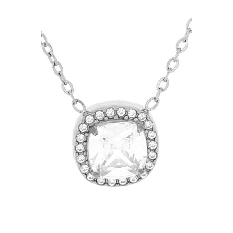 COLLANA "INCANTO" CM 39+5 QUADRO 11 MM IN ACCIAIO