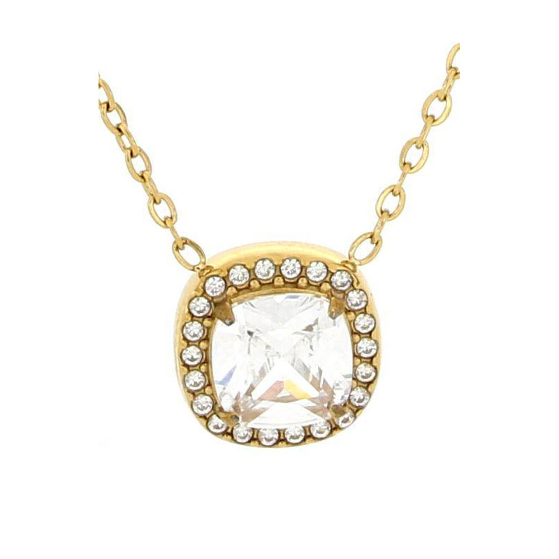 COLLANA "INCANTO" CM 39+5 QUADRO 11 MM IN ACCIAIO