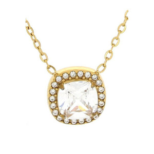 COLLANA "INCANTO" CM 39+5 QUADRO 11 MM IN ACCIAIO