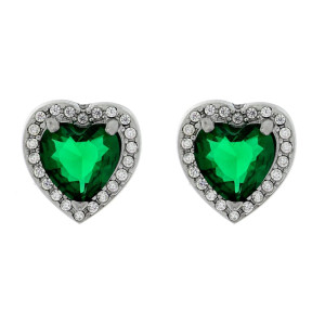 ORECCHINI "INCANTO" CON CUORE MM 11 IN ACCIAIO