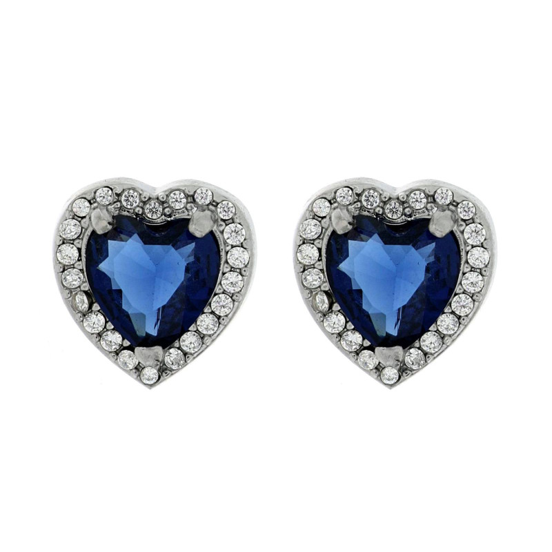 ORECCHINI "INCANTO" CON CUORE MM 11 IN ACCIAIO