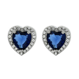 ORECCHINI "INCANTO" CON CUORE MM 11 IN ACCIAIO
