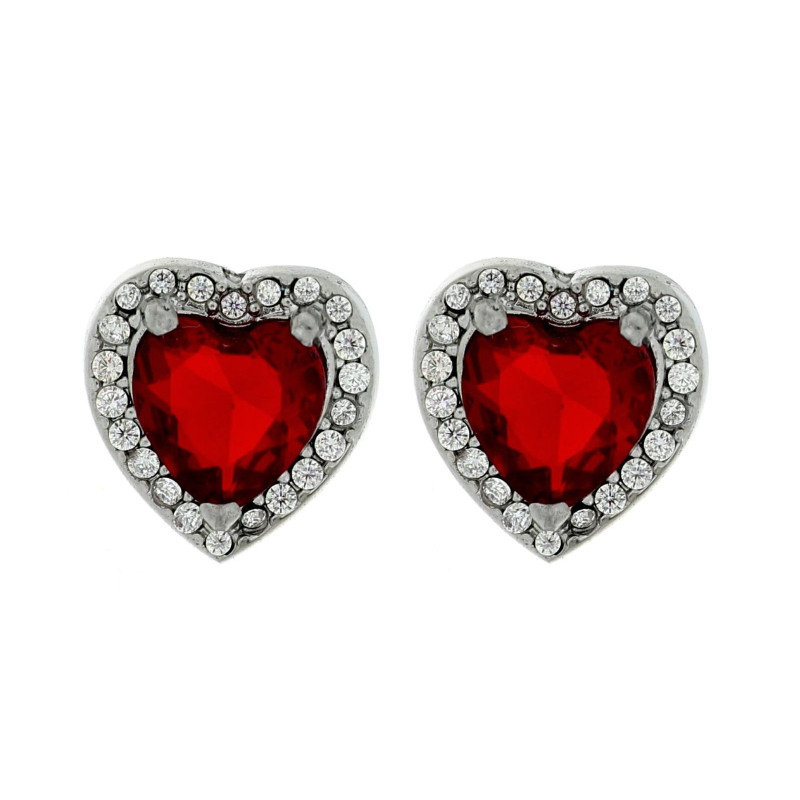 ORECCHINI "INCANTO" CON CUORE MM 11 IN ACCIAIO