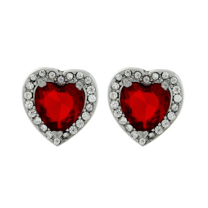ORECCHINI "INCANTO" CON CUORE MM 11 IN ACCIAIO