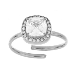 ANELLO "INCANTO" QUADRO MM 11 IN ACCIAIO